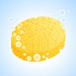 Vector yellow sponge with bubbles