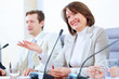 Two businesspeople at meeting
