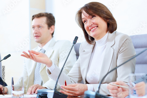 Photo: Two businesspeople at meeting Two businesspeople at meeting