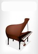 A Retro Grand Piano with A White Banner