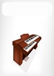 A Retro Pipe Organ with A White Banner