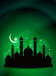 Artistic religious eid background with mosque.