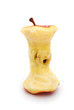 core of a red apple on white stand up