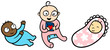 Different age and ethnicity babies