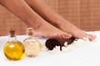 Close-up Of Foot Getting Spa Treatment