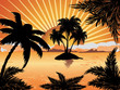 Sunset tropical island