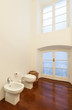 Interior hotel room, detail bathroom, bidet and toilet