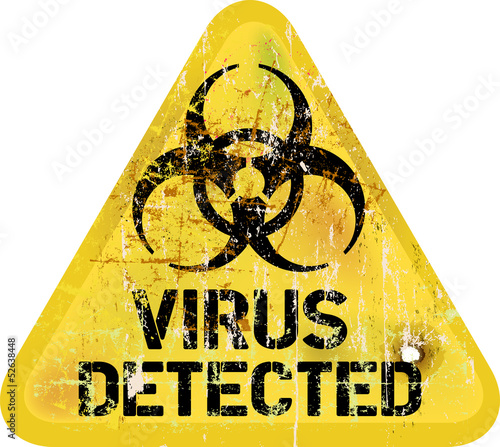 Vector: Computer virus alert, grungy sign, vector Computer virus alert, grungy sign, vector