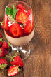 strawberry dessert with fresh berries and mint