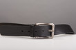 Black leather mens belt