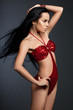 elegant fashionable woman in lingerie