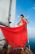Girl on a yacht in the summer
