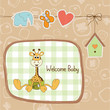 baby shower card with baby giraffe