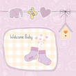 baby girl shower card with socks