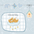 baby shower card with sleepy teddy bear