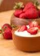 fresh strawberry with whipped cream