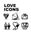 Love glossy icon set. Vector illustration