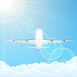 Vector: Plane over clouds Plane over clouds