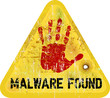 malware / copmuter virus warning sign, vector