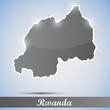 Vector: shiny icon in form of Rwanda shiny icon in form of Rwanda