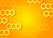 Abstract orange and yellow background with hexagons.