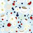 Vektor: Coffee paradise / Seamless pattern with sweet summer fruit Coffee paradise / Seamless pattern with sweet summer fruit