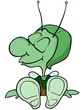 Green Bug Sitting - Cartoon