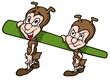 Ants Carrying Grass - Cartoon