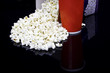 Popcorn on black surface