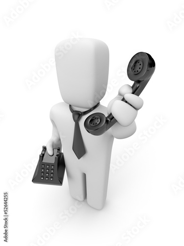 Illustration: Person speak by phone Person speak by phone