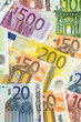 many euro banknotes