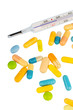 thermometer and pills
