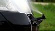 Car lights  washing