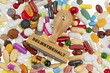 stamp on colorful tablets