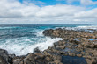 Lava rocks breakwater