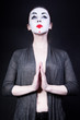 Photo: woman in theatrical mime make-up woman in theatrical mime make-up