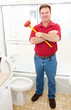 Plumber in Bathroom