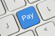 Blue pay keyboard button .