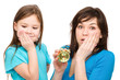 Little girl and her mother are anxious about time