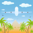 Vector: Plane over desert Plane over desert