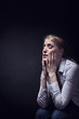 Tears of a young woman