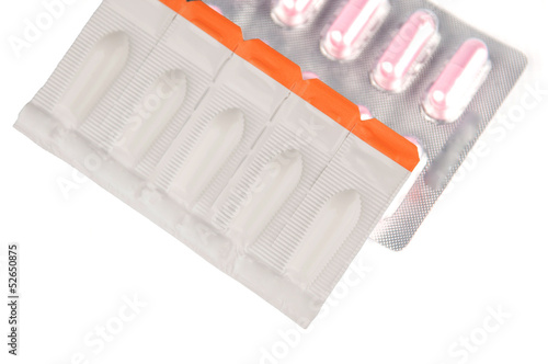 Photo: suppository on blister pack capsule suppository on blister pack capsule