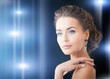 woman with diamond earrings