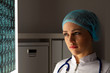 Woman doctor examining x-ray