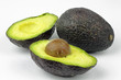 close up of avocado on the white background