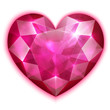 Pink ruby heart on white background - eps10