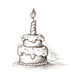 Hand drawn celebration cake