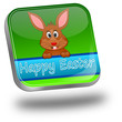 Easter bunny wishing happy easter button