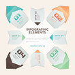 canvas print picture Modern Origami Style Infographic Illustration