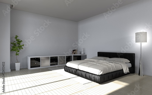 Illustration: modern bedroom interior - Wohndesign - Schlafzimmer modern bedroom interior - Wohndesign - Schlafzimmer